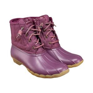Sperry Women's Saltwater SeaCycled Nylon Duck Boots in Purple. Size 7. NWT!